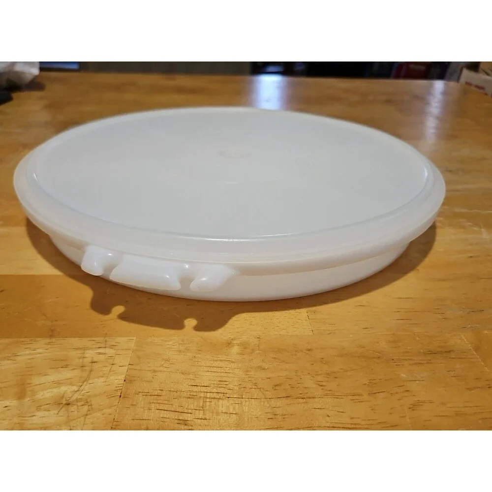 Vintage Tupperware #405 White Divided Tray W/ Sheer Lid 224 - No Handle